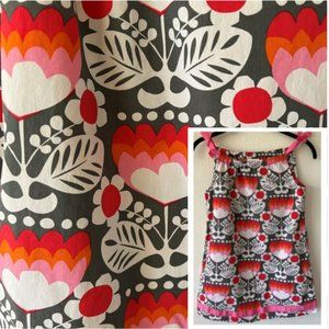 HANNA ANDERSSON Girls Pink Retro Print Floral Ribbon Pillowcase Dress Size 5